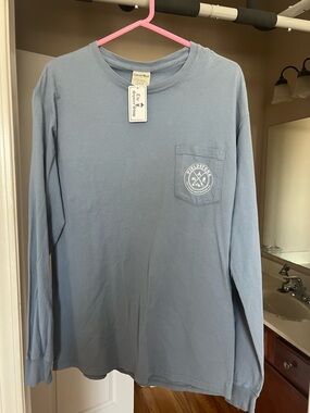 Fieldstone Men's Long Sleeve Pocket Tee - Light Blue